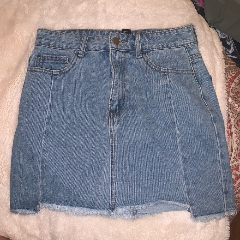 trendy jean skirt